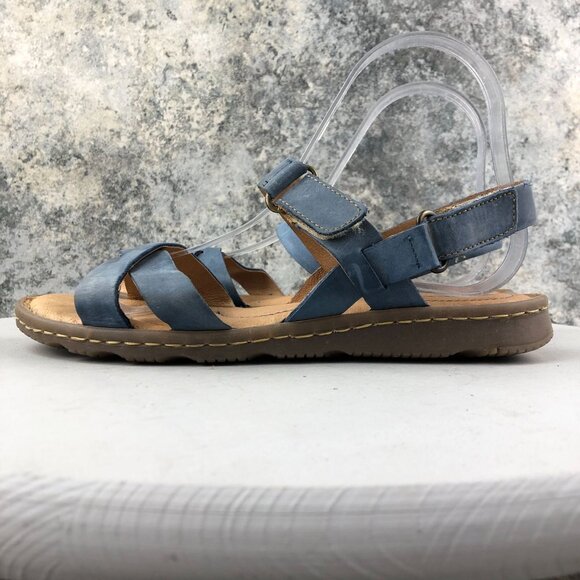 Born Women's Size 8 Jamez Blue Leather Open Toe Ankle Strap Casual Sandals - Picture 5 of 15